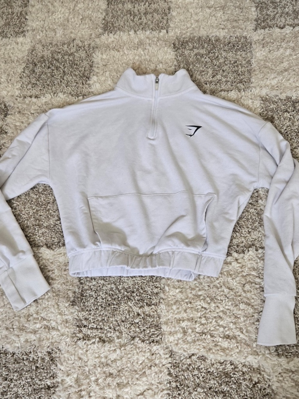 Gymshark White Cropped Quarter-Zip